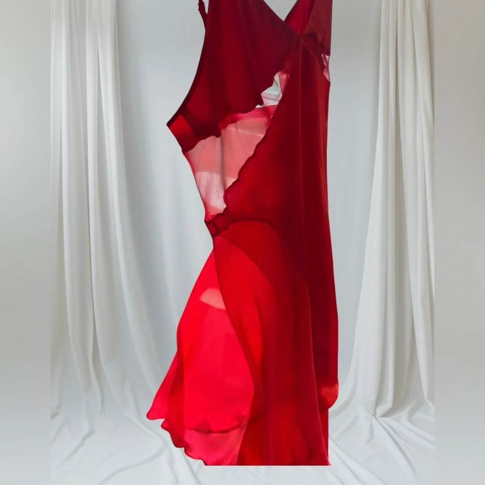Y2K VINTAGE VICTORIA’S SECRET Red Cutout Slip Dress Satin UO Vintage L‎